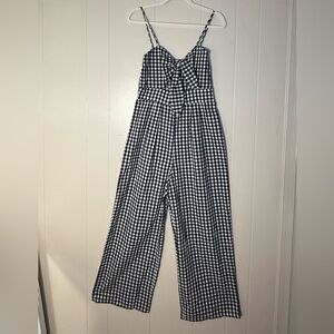 SHEIN Black and White Gingham Jumpsuit
